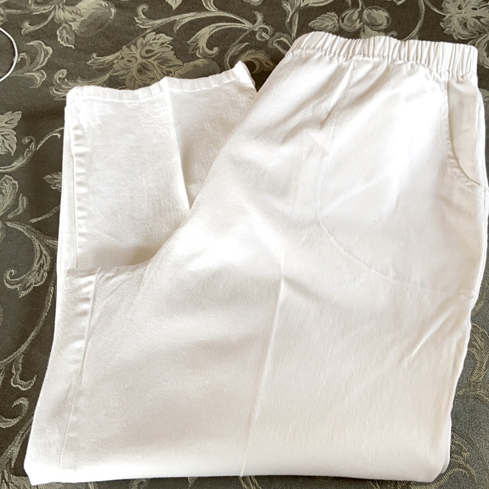 D&Co, 2Xwhite jean pull on elastic waist pants